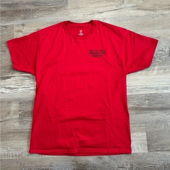 Dead head style poker run mountain bike race t shirt men’s L red black grateful - Picture 6 of 6